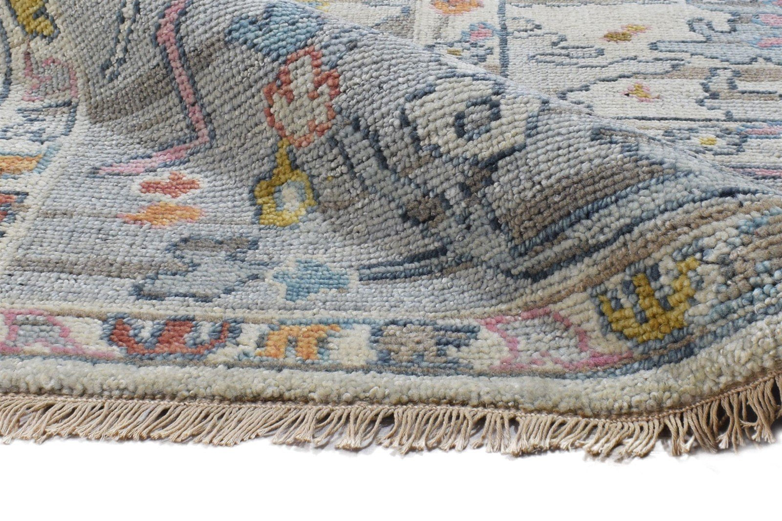 Colorful Modern Multicolor Oushak Rug Grey Wool Persian hand knotted Rug large Area Rug   8613893701781
