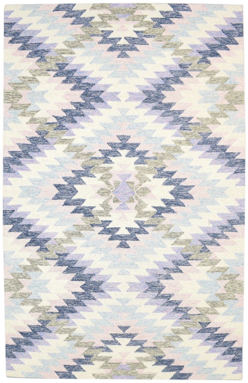 Colorful Wool Rug 5X8 Modern Hand Tufted Scandinavian Diamond Room Size Carpet   7864093409429