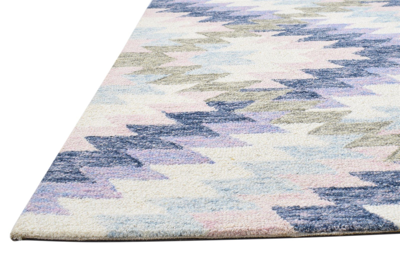 Colorful Wool Rug 5X8 Modern Hand Tufted Scandinavian Diamond Room Size Carpet   7864093409429