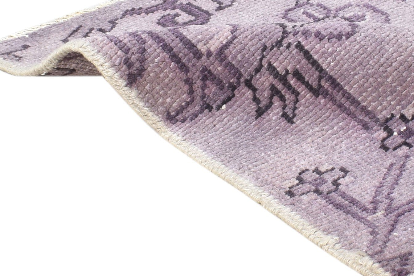 Corinne Hand Knotted Purple Wool Rug 2' X 2' Persian Oushak Oriental   7864926208149