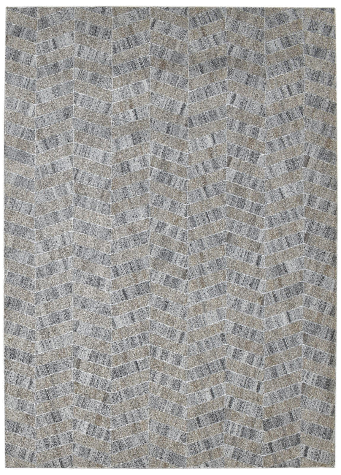 Cotton Grey Rug 4' X 6' Modern Hand Woven French Chevron Room Size Carpet   7860683997333