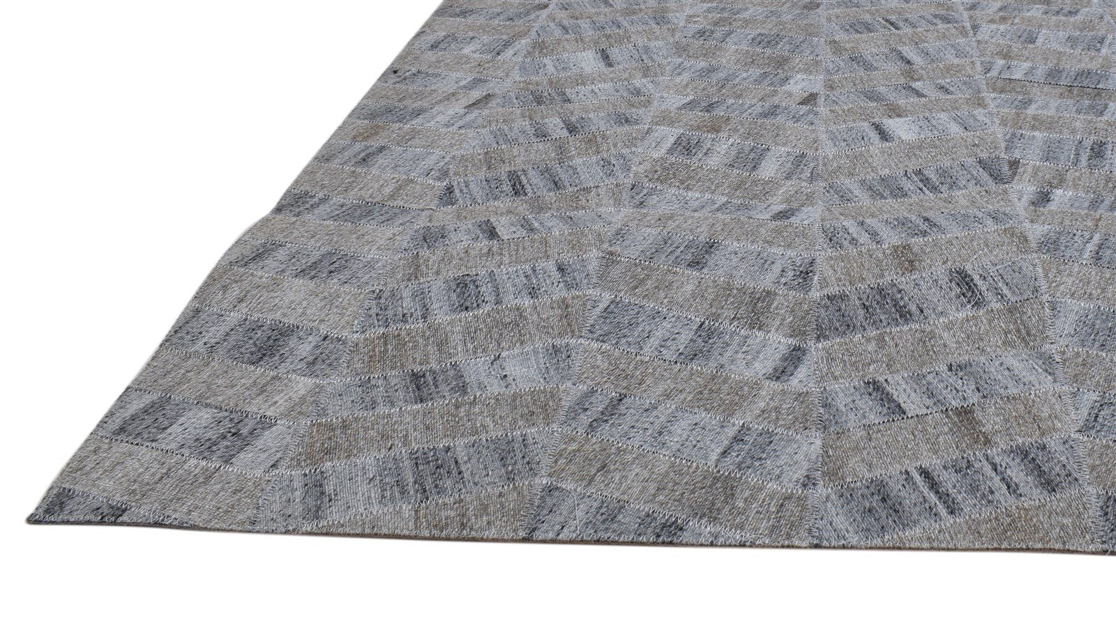 Cotton Grey Rug 4' X 6' Modern Hand Woven French Chevron Room Size Carpet   7860683997333
