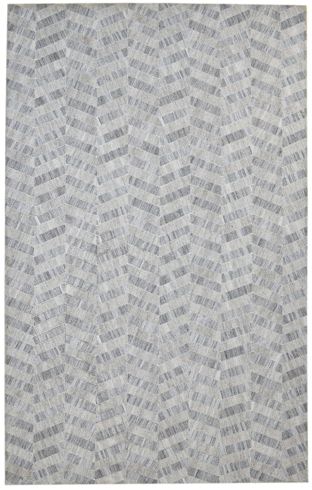 Cotton Grey Rug 5' X 8' Modern Hand Woven French Chevron Room Size Carpet   7860658536597