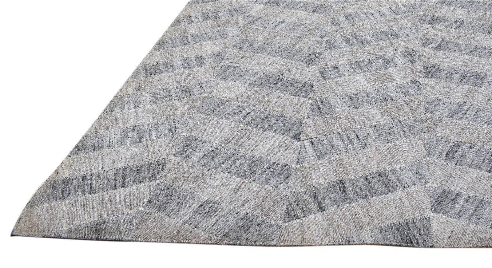 Cotton Grey Rug 5' X 8' Modern Hand Woven French Chevron Room Size Carpet   7860658536597