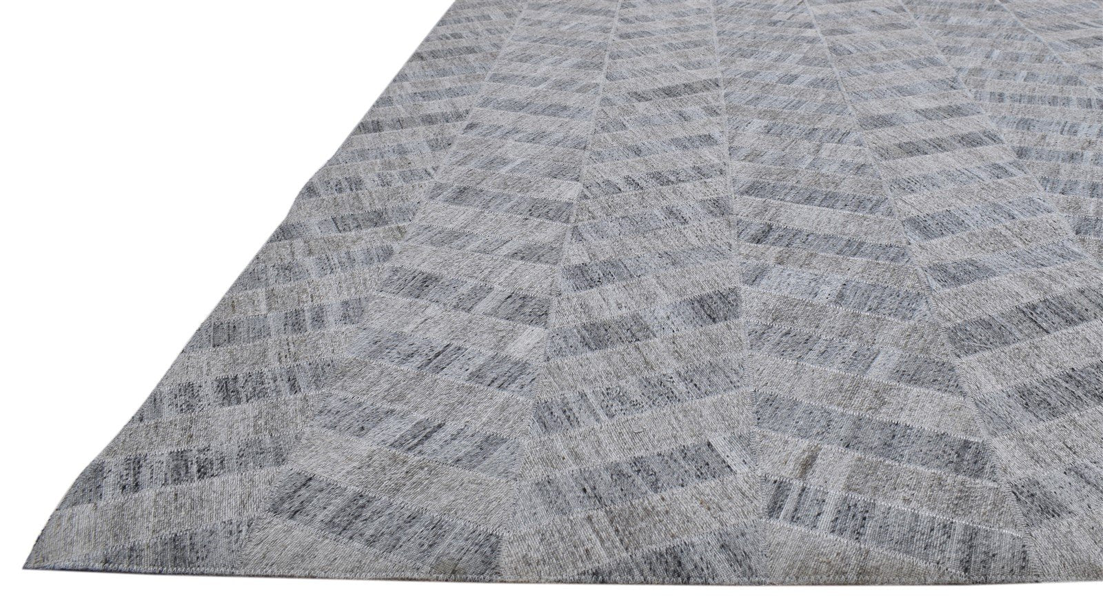 Cotton Grey Rug 6' X 9' Modern Hand Woven French Chevron Large Carpet   7860683767957