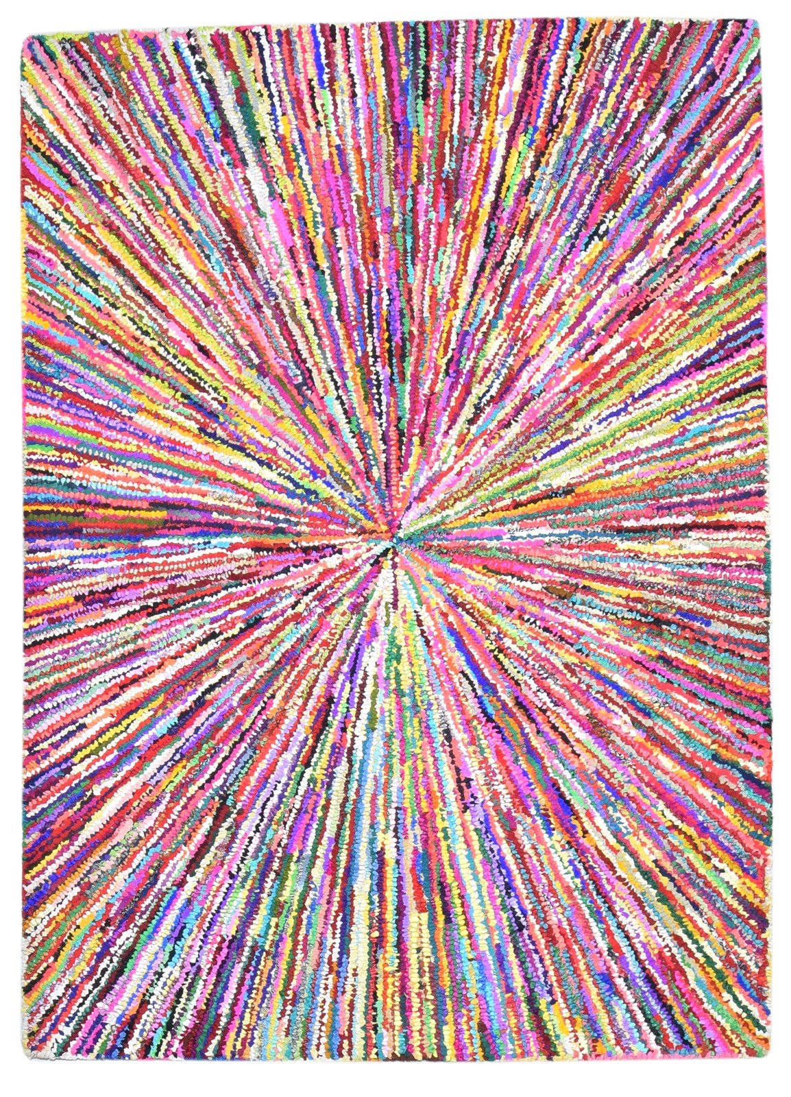 Cotton Polyester Multi Color Rug 5X7 Modern Hand Woven Bohemian Abstract Rug   7864335368341