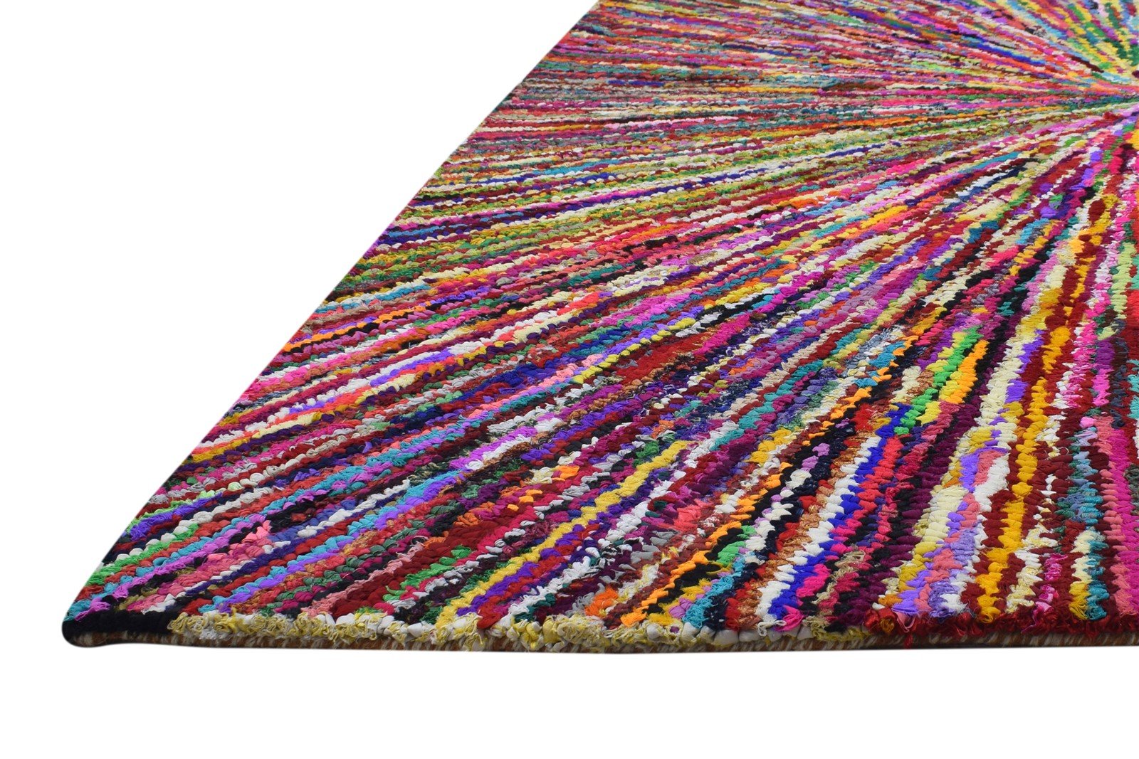 Cotton Polyester Multi Color Rug 5X7 Modern Hand Woven Bohemian Abstract Rug   7864335368341