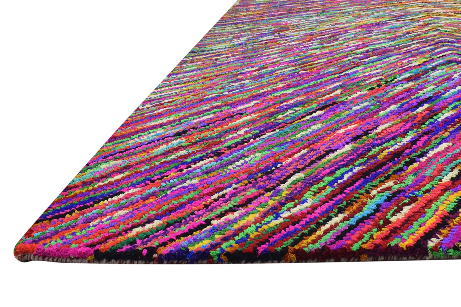 Cotton Polyester Multi Color Rug 5X7 Modern Hand Woven Bohemian Chevron Rug   7864334876821