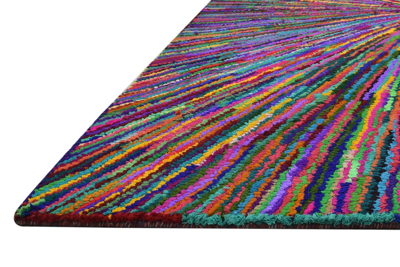 Cotton Polyester Multi Color Rug 5X8 Modern Hand Woven Bohemian Abstract Rug   7864338055317