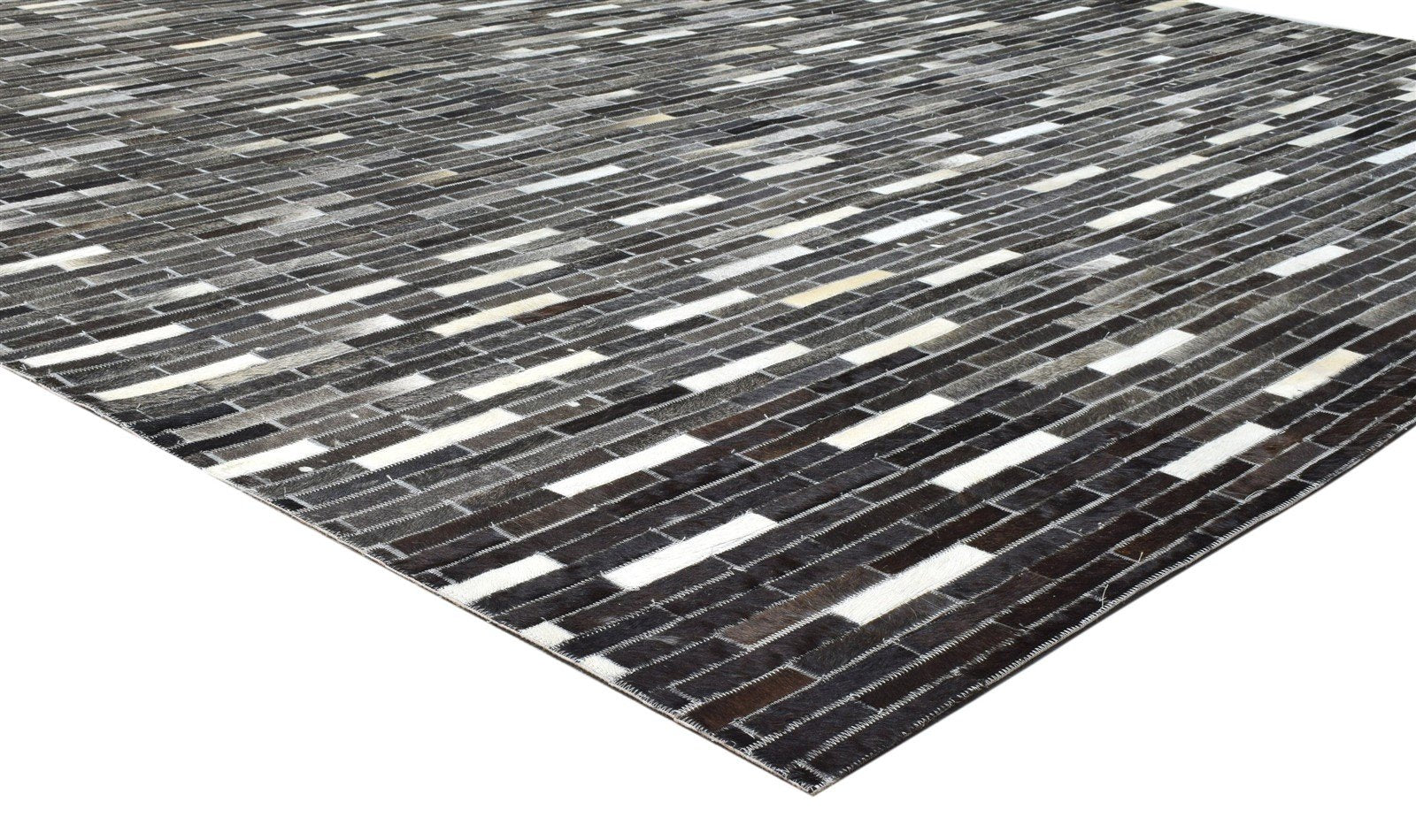 Cowhide Rug, Leather Rug for bedroom, Large Patchwork Rug, Modern Area Rug Black Carpet   8620215271573