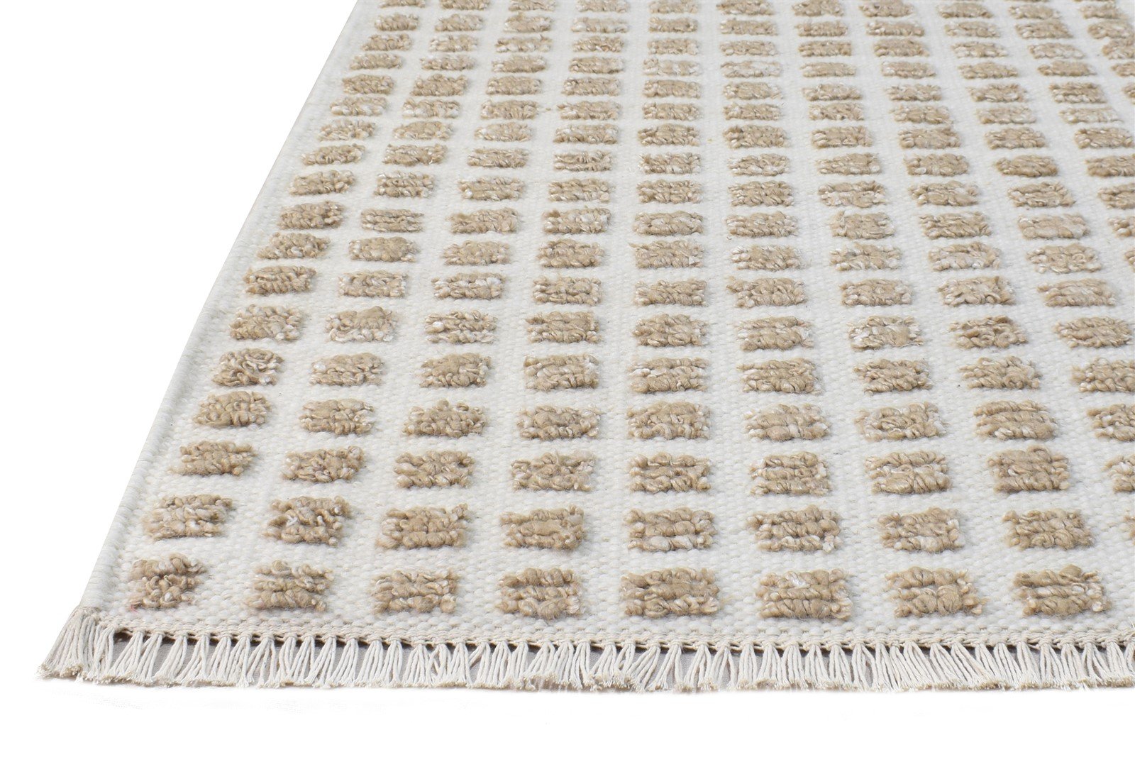 Cream New Zealand Wool Rug 2X3 Modern Jacquard Loom Scandinavian Abstract Small   7865105186965