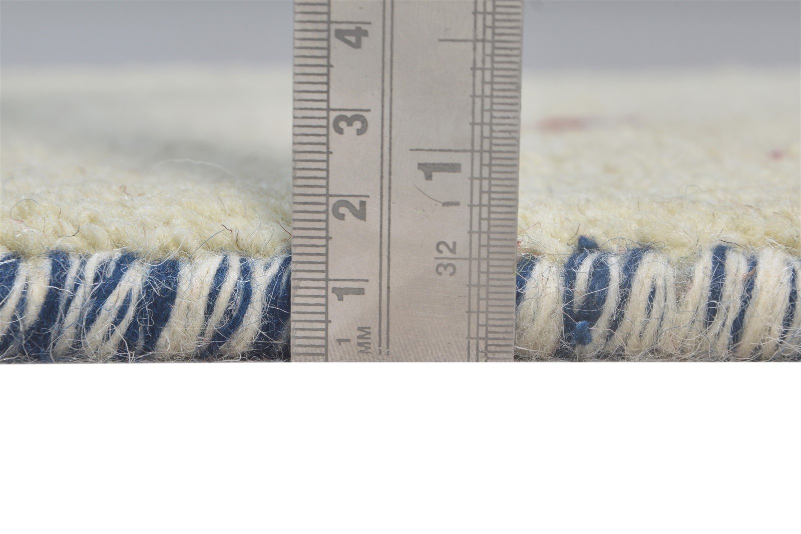 Cream Wool Rug 1' X 2' Persian Hand Knotted Southwestern Tribal Small Carpet   7865184977045