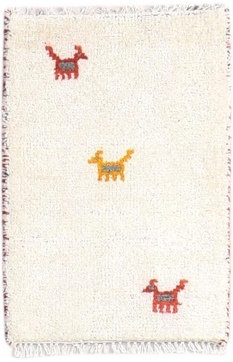 Cream Wool Rug 1' X 2' Southwestern Hand Knotted American Tribal Small Carpet   7865085755541
