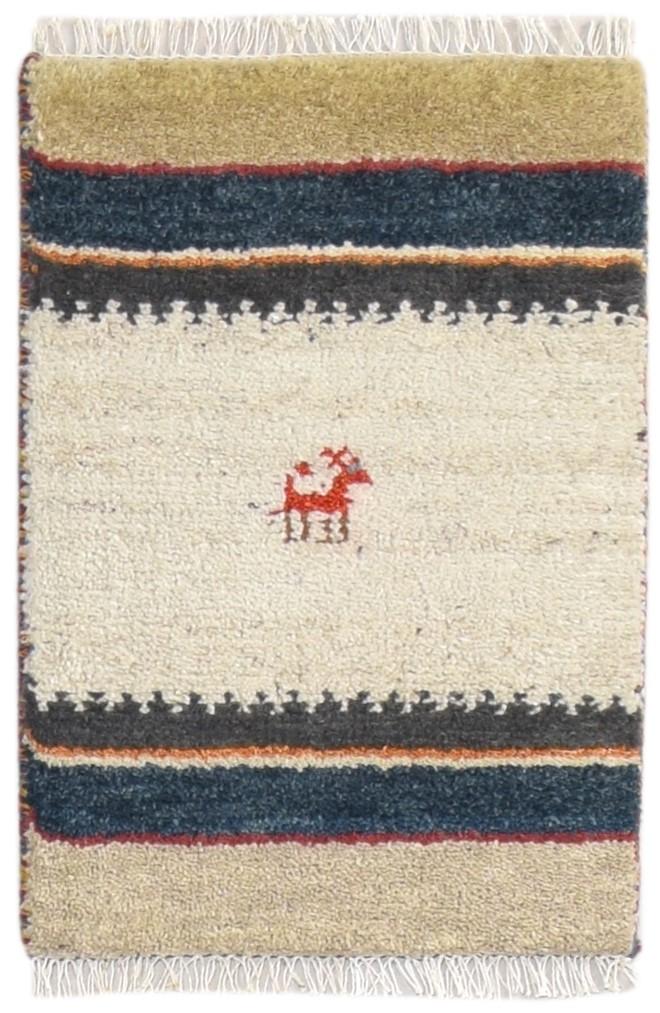 Cream Wool Rug 1' X 2' Tribal Hand Knotted Gabbeh Southwestern Small Carpet   7864501797013