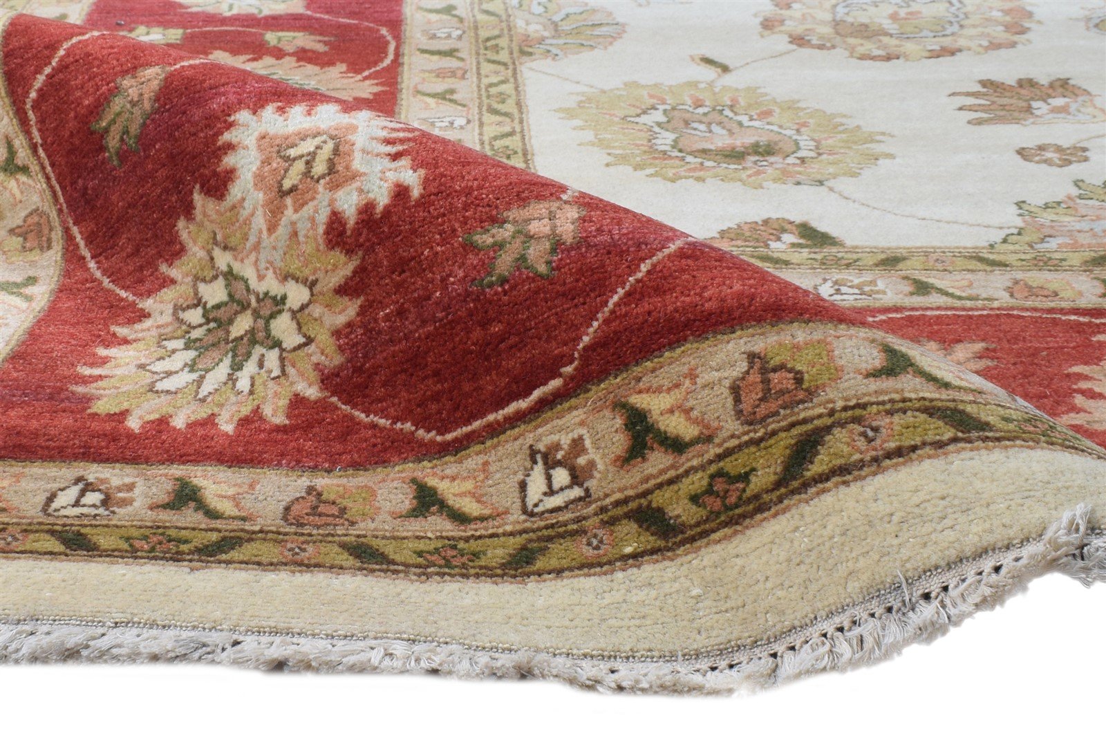 Cream Wool Rug 10' X 12' Persian Hand Knotted Kashan Oriental Extra Large Carpet   7864617336981
