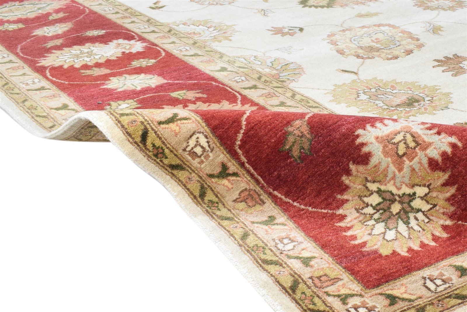 Cream Wool Rug 10' X 12' Persian Hand Knotted Kashan Oriental Extra Large Carpet   7864617336981