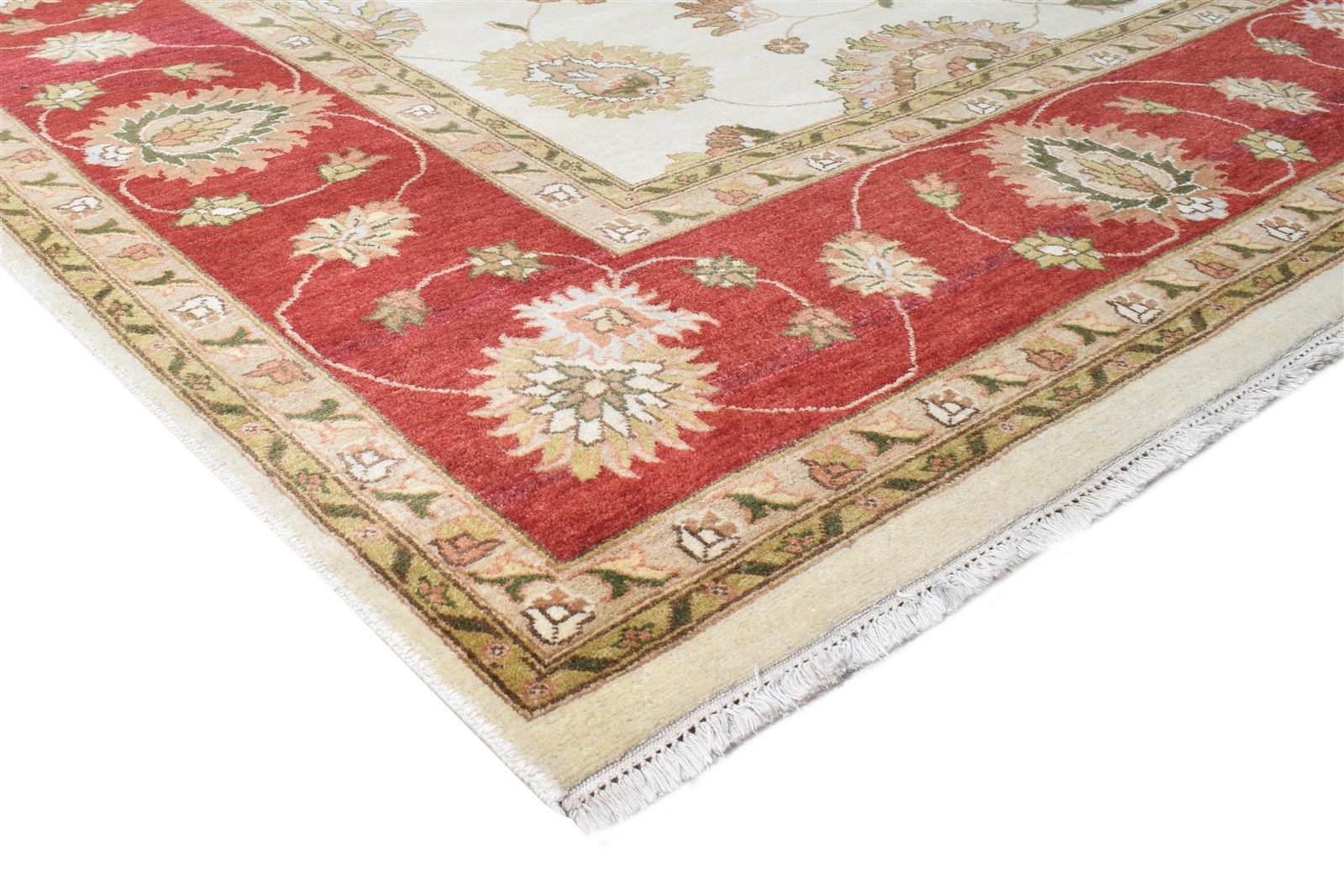 Cream Wool Rug 10' X 12' Persian Hand Knotted Kashan Oriental Extra Large Carpet   7864617336981