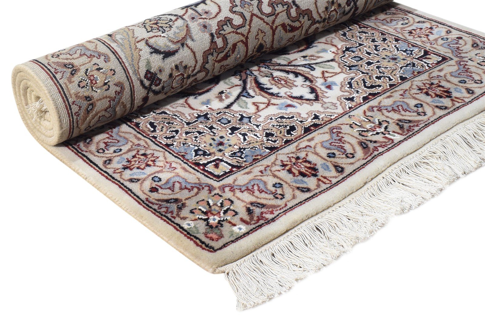 Cream Wool Rug 2'6 X 5' Persian Hand Knotted Nain Oriental Small Carpet   7864678711445