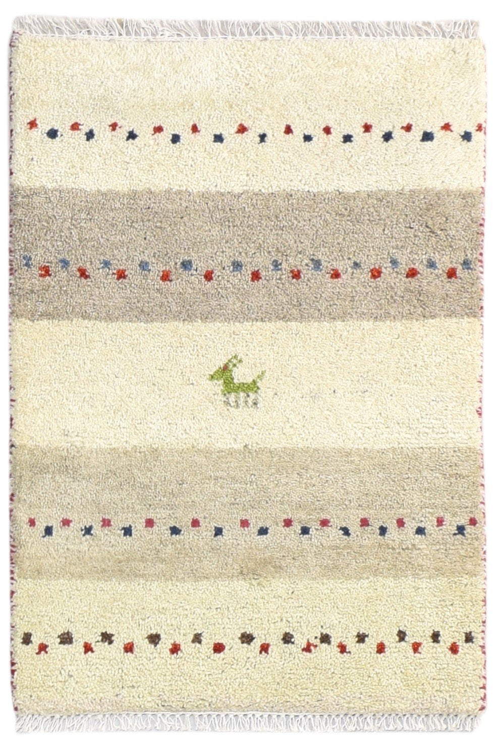 Cream Wool Rug 2' X 3' Tribal Hand Knotted Gabbeh Southwestern Small Carpet   7864510644373