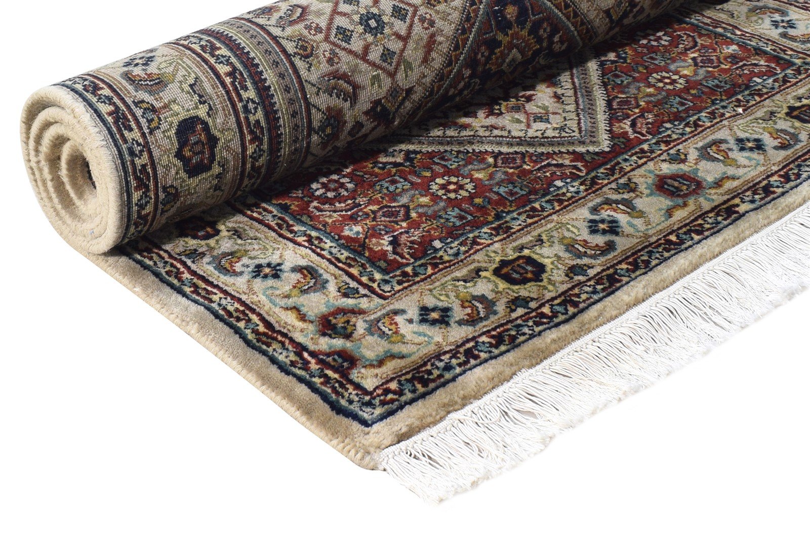 Cream Wool Rug 3' X 5' Persian Hand Knotted Tabriz Medallion Small Carpet   7864679235733
