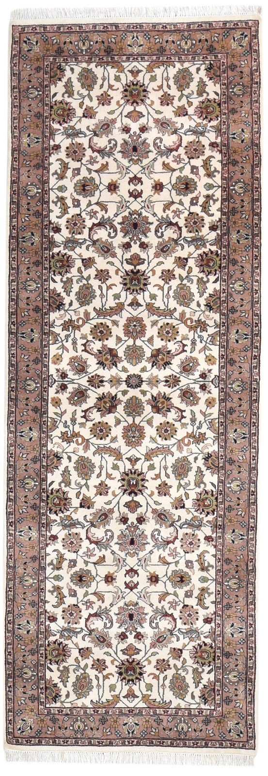 Cream Wool Rug 3' X 8' Persian Hand Knotted Kashan Oriental Small Runner   7864676483221