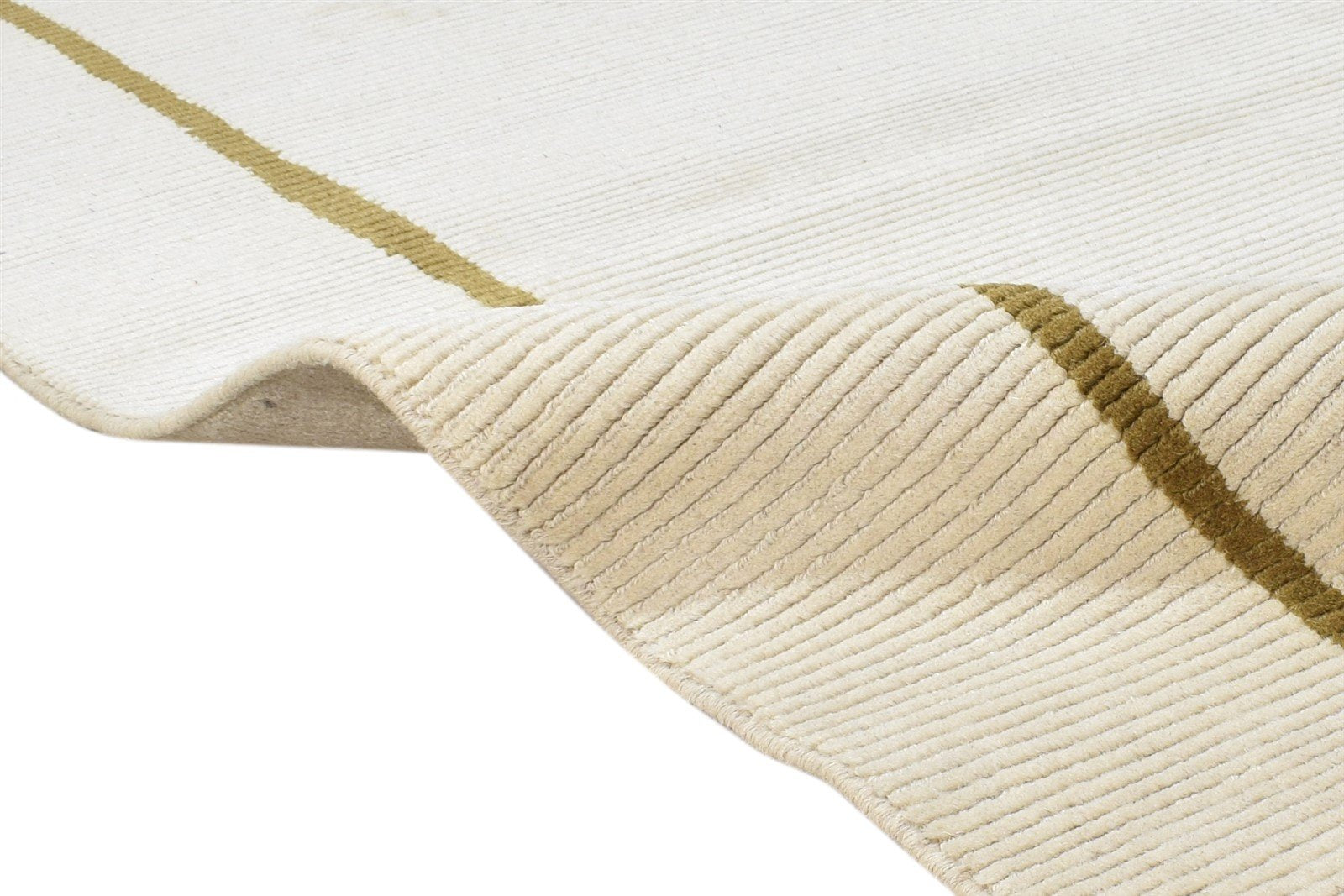 Cream Wool Rug 4X6 Modern Hand Knotted Scandinavian Bordered Room Size Carpet   7865107579029