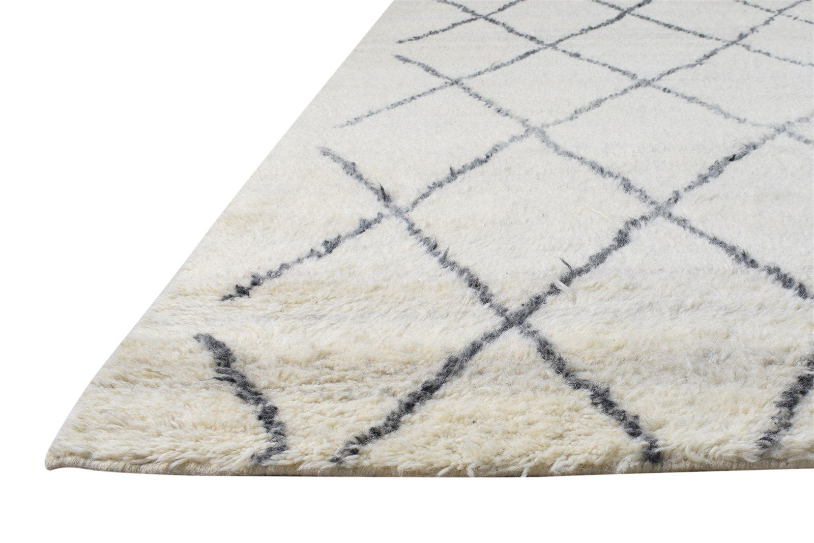 Cream Wool Rug 5' X 7' Modern Hand Knotted Moroccan Modern Room Size Carpet   7865140019349