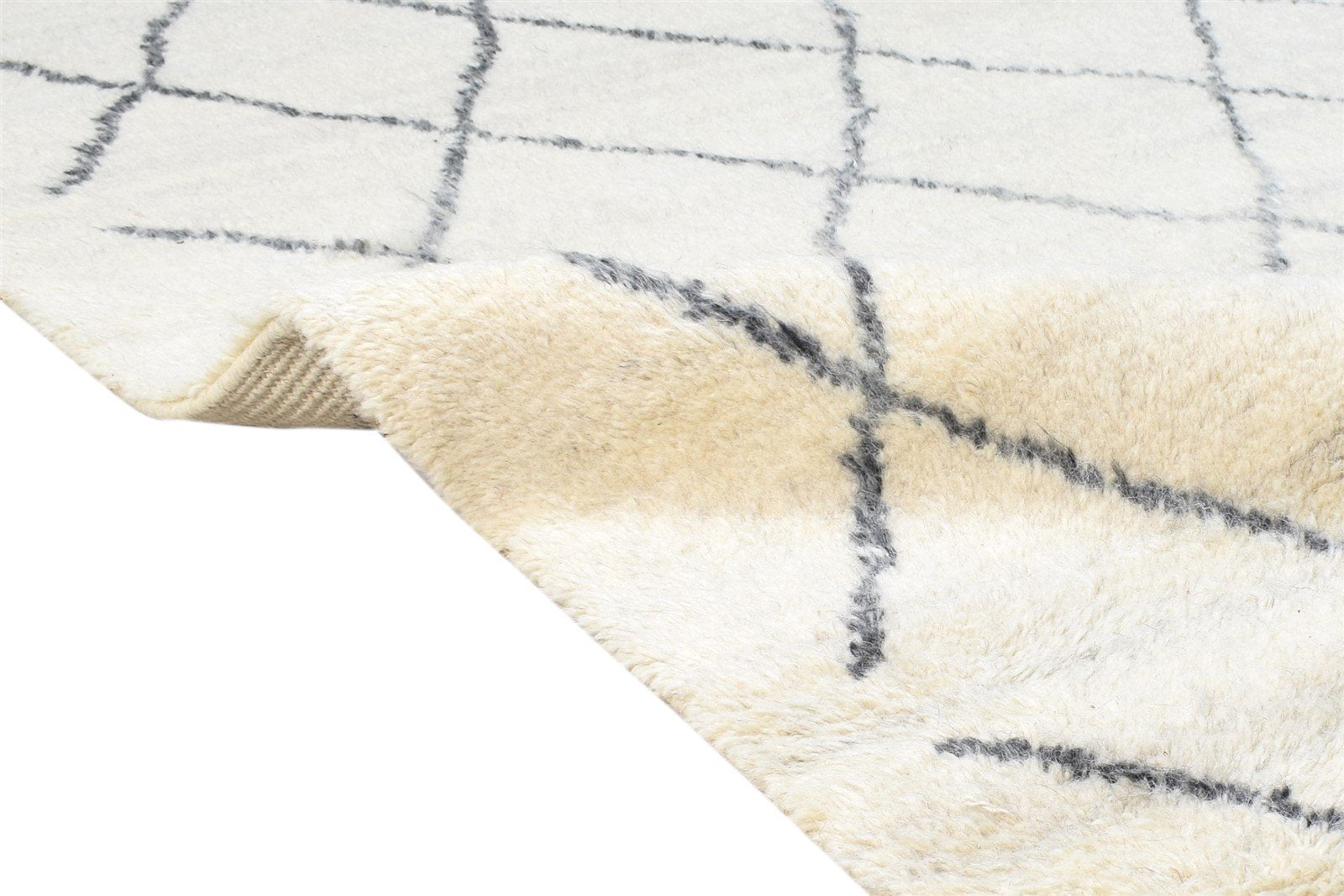 Cream Wool Rug 5' X 7' Modern Hand Knotted Moroccan Modern Room Size Carpet   7865140019349