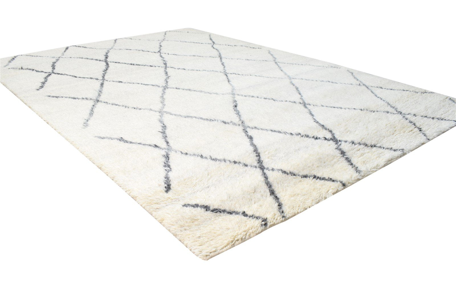 Cream Wool Rug 5' X 7' Modern Hand Knotted Moroccan Modern Room Size Carpet   7865140019349