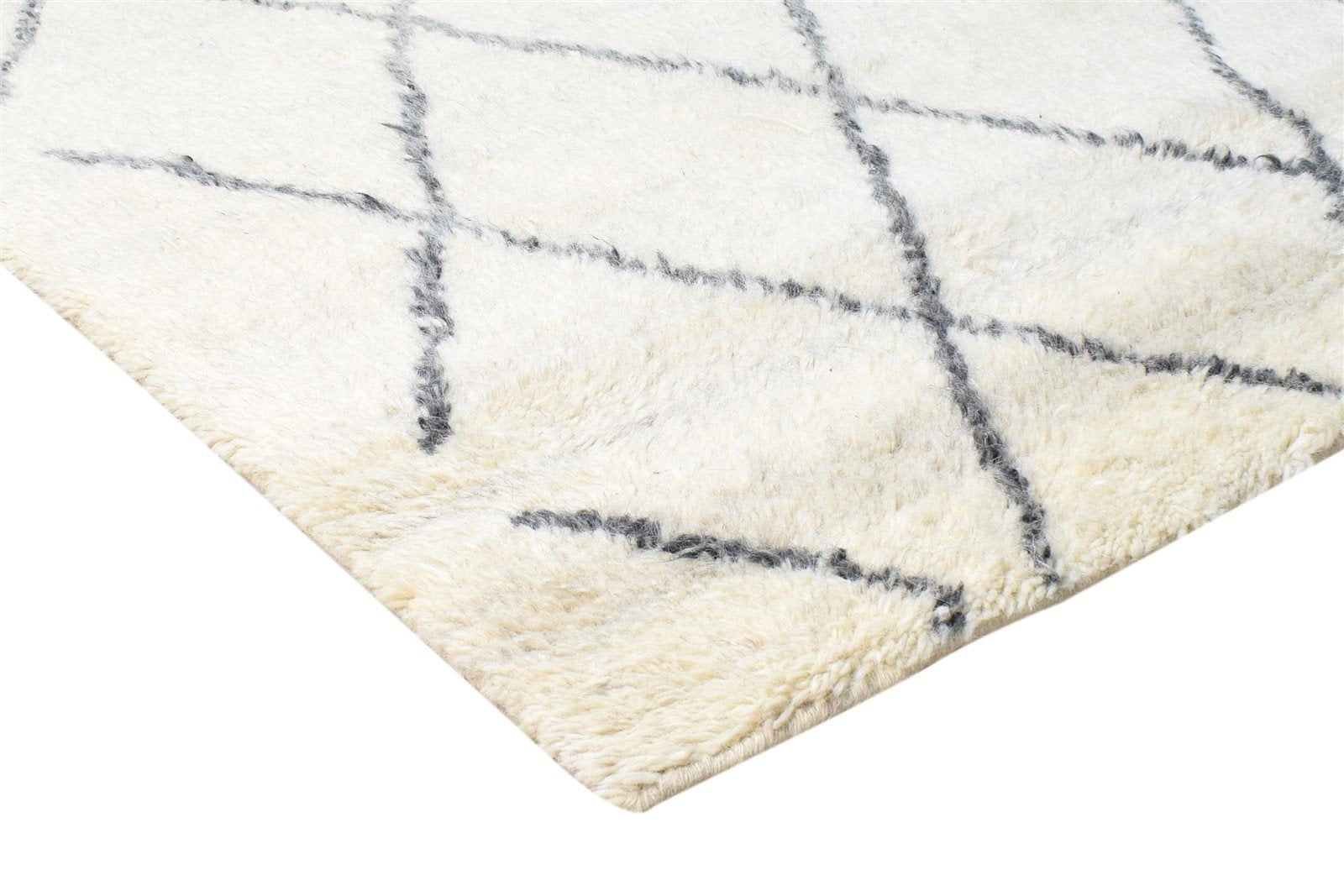 Cream Wool Rug 5' X 7' Modern Hand Knotted Moroccan Modern Room Size Carpet   7865140019349
