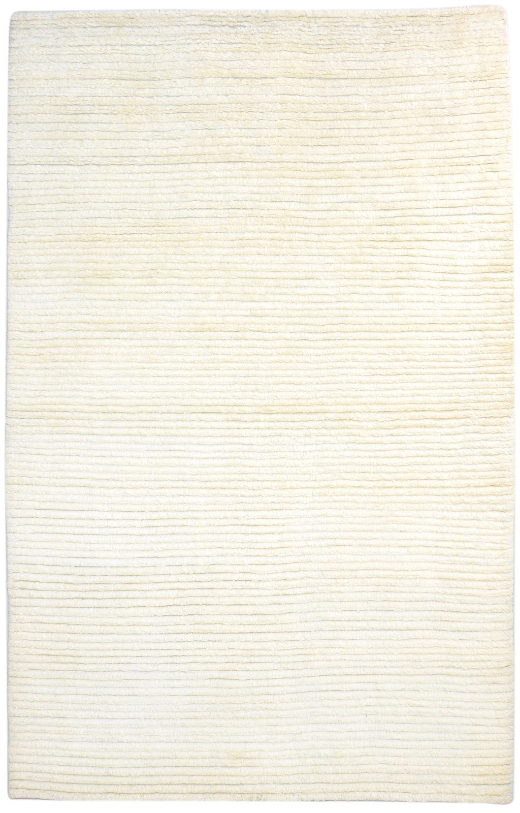 Cream Wool Rug 5' X 8' Modern Hand Knotted Scandinavian Solid Room Size Carpet   7865008423061