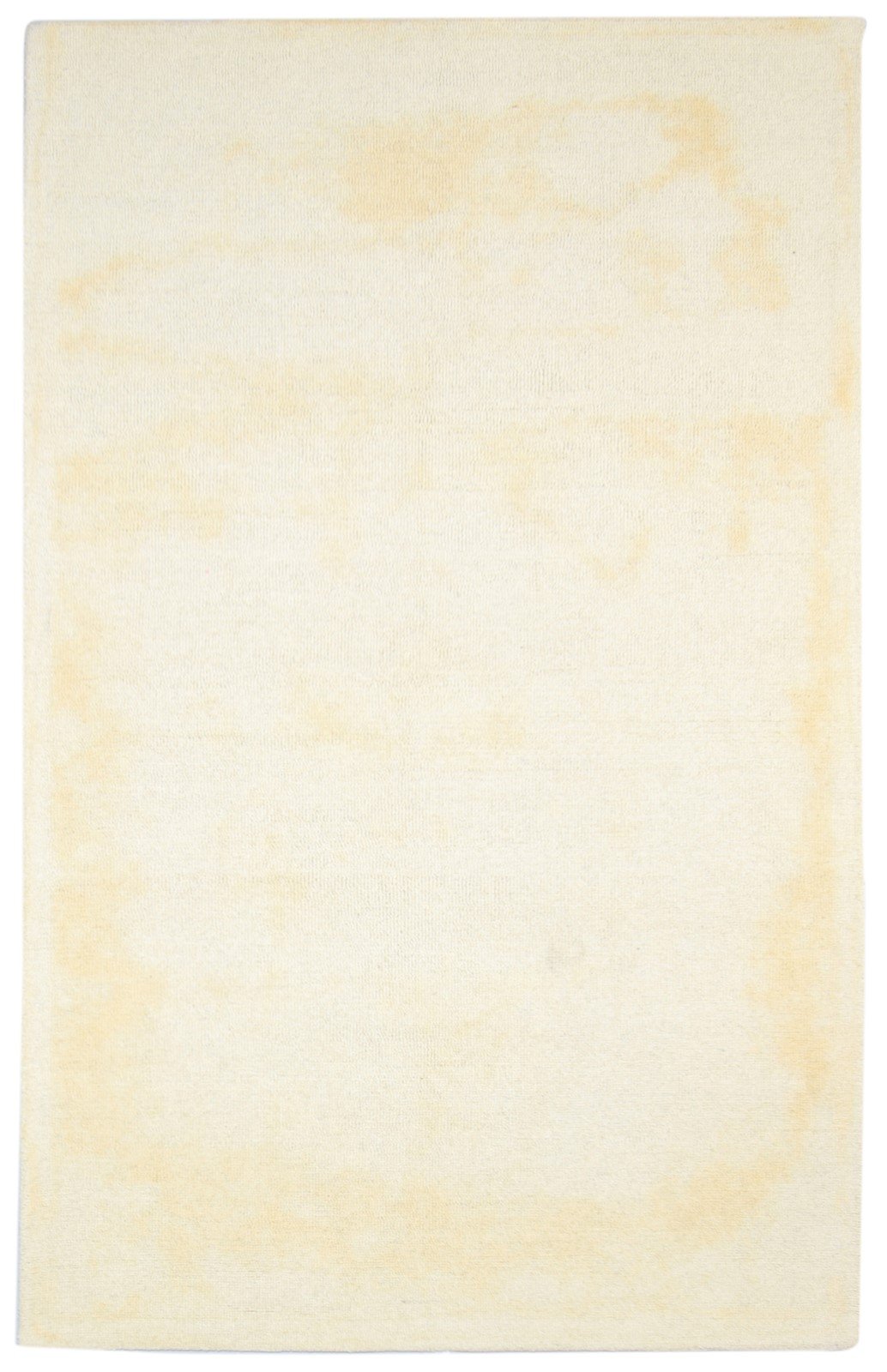 Cream Wool Rug 5' X 8' Modern Hand Tufted Scandinavian Solid Room Size Carpet   7864107892885