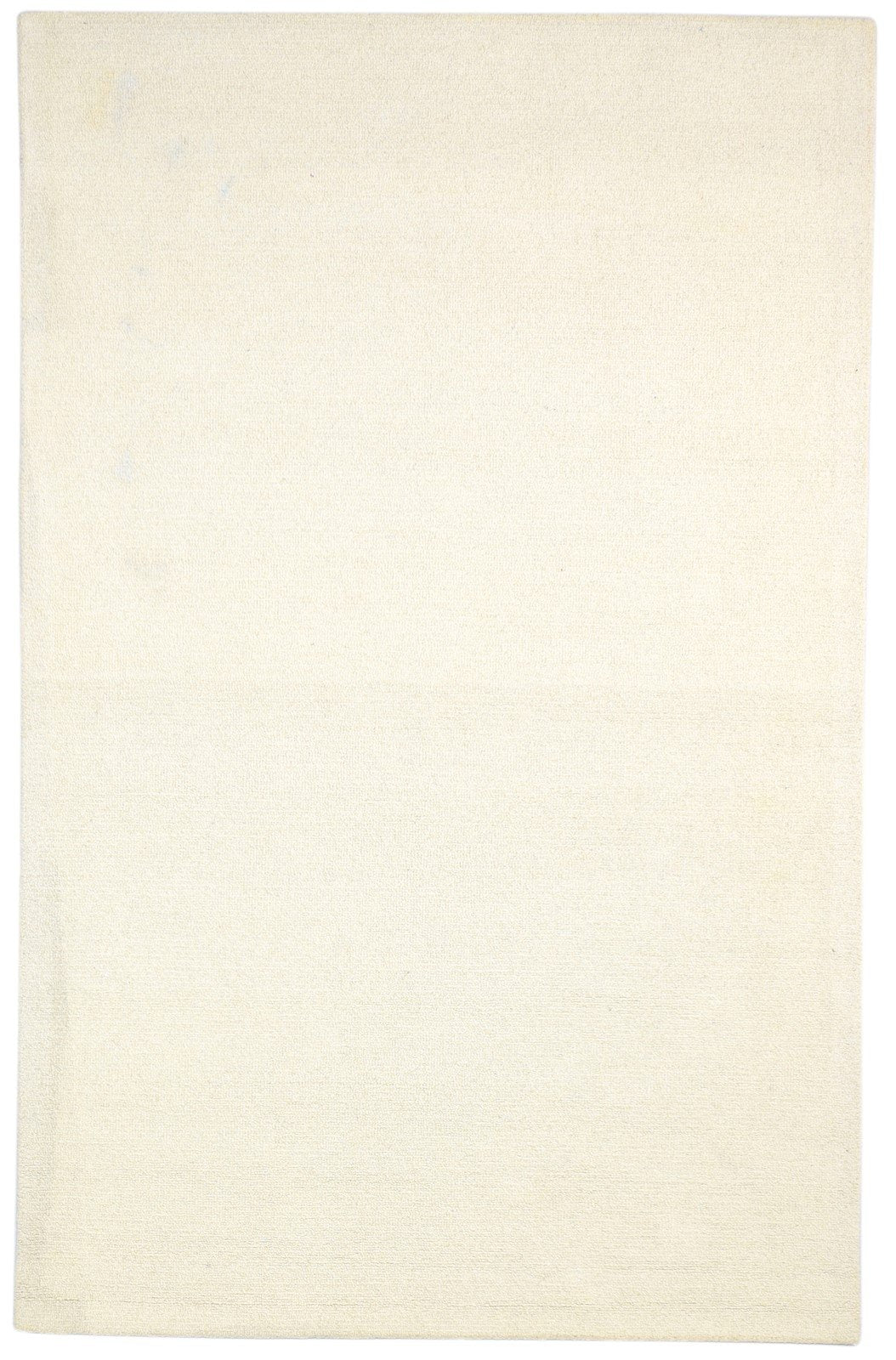 Cream Wool Rug 5' X 8' Modern Hand Tufted Scandinavian Solid Room Size Carpet   7864108187797