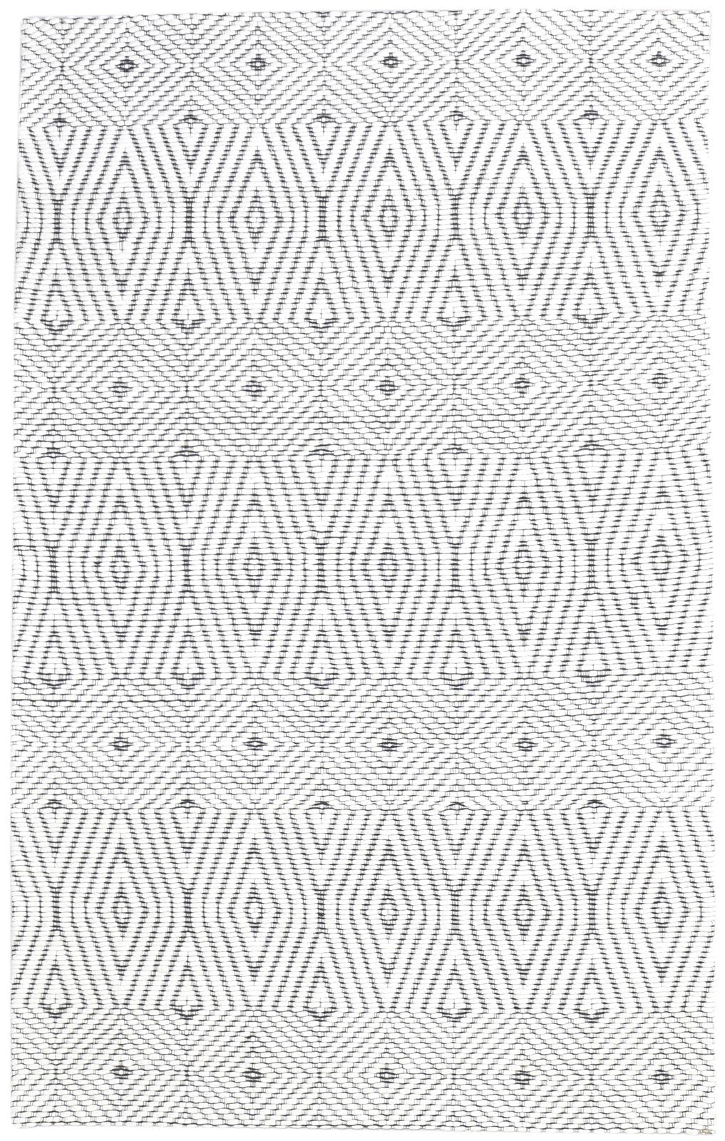 Cream Wool Rug 5' X 8' Modern Jacquard Loom Scandinavian Nordic Room Size Carpet   7864586076309
