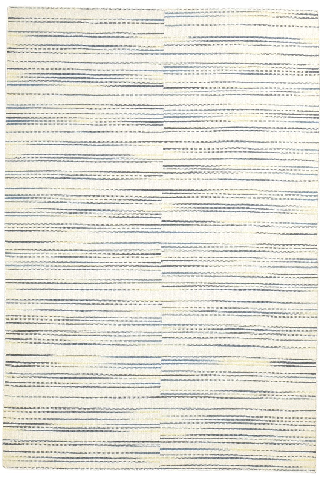 Cream Wool Rug 6' X 8' Modern Dhurrie Scandinavian Striped Room Size Carpet   7865018777749