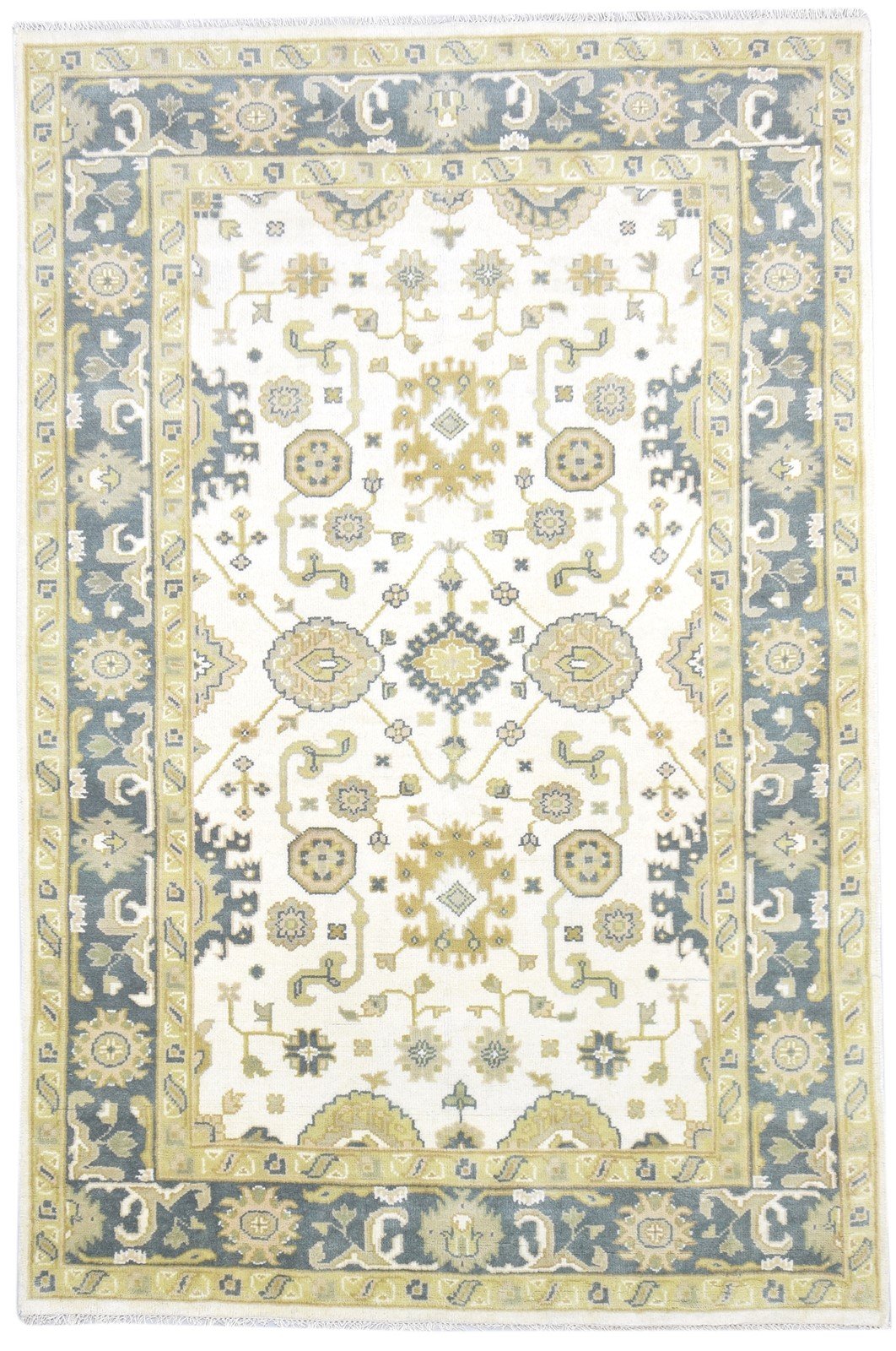 Cream Wool Rug 6' X 9' Persien Hand Knotted Oushak Oriental Room Size Carpet   7864323080341