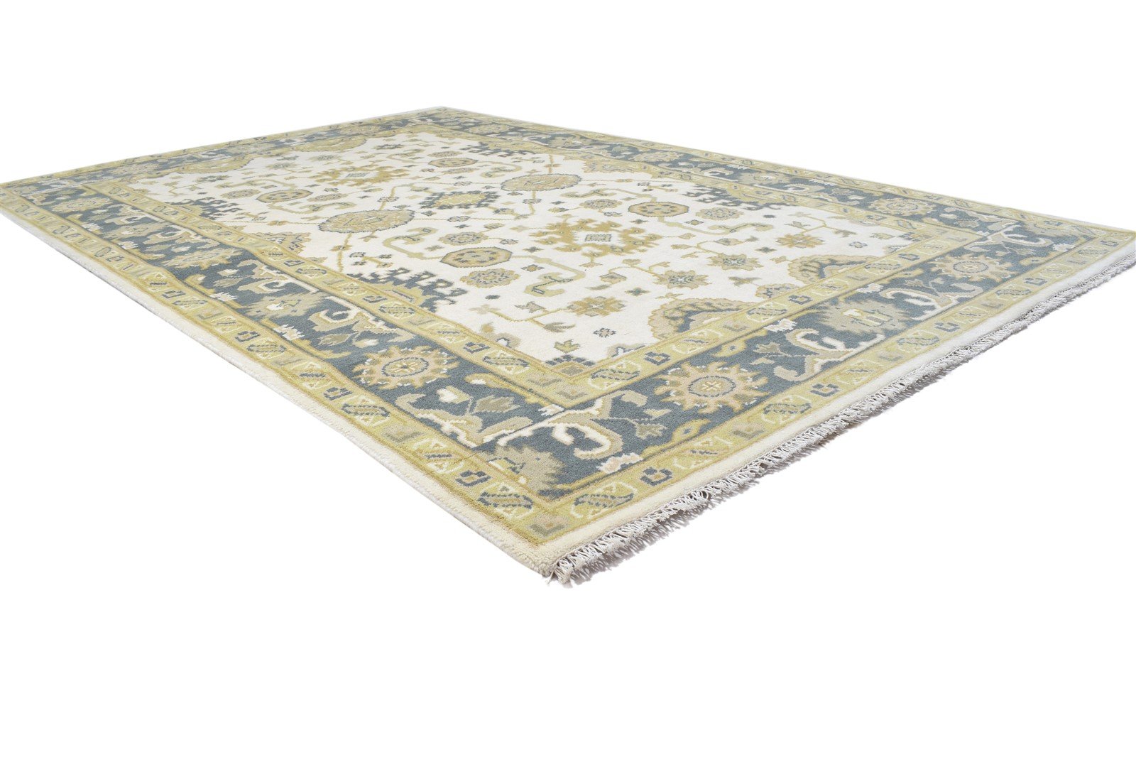 Cream Wool Rug 6' X 9' Persien Hand Knotted Oushak Oriental Room Size Carpet   7864323080341