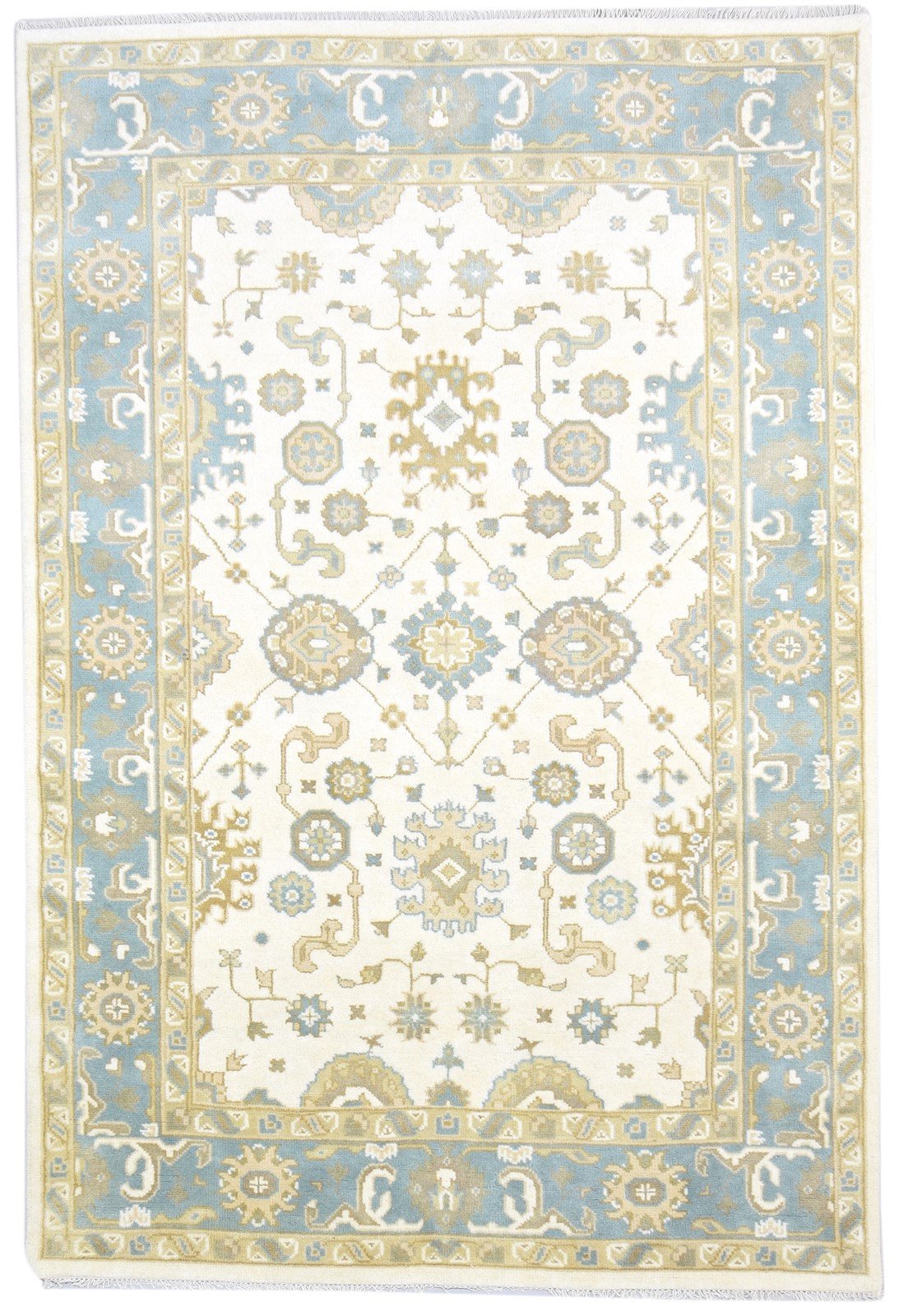 Cream Wool Rug 6' X 9' Persien Hand Knotted Oushak Oriental Room Size Carpet   7864323702933