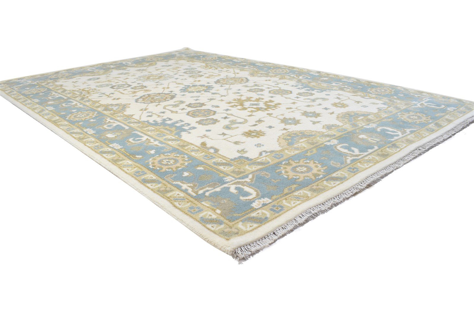 Cream Wool Rug 6' X 9' Persien Hand Knotted Oushak Oriental Room Size Carpet   7864323702933
