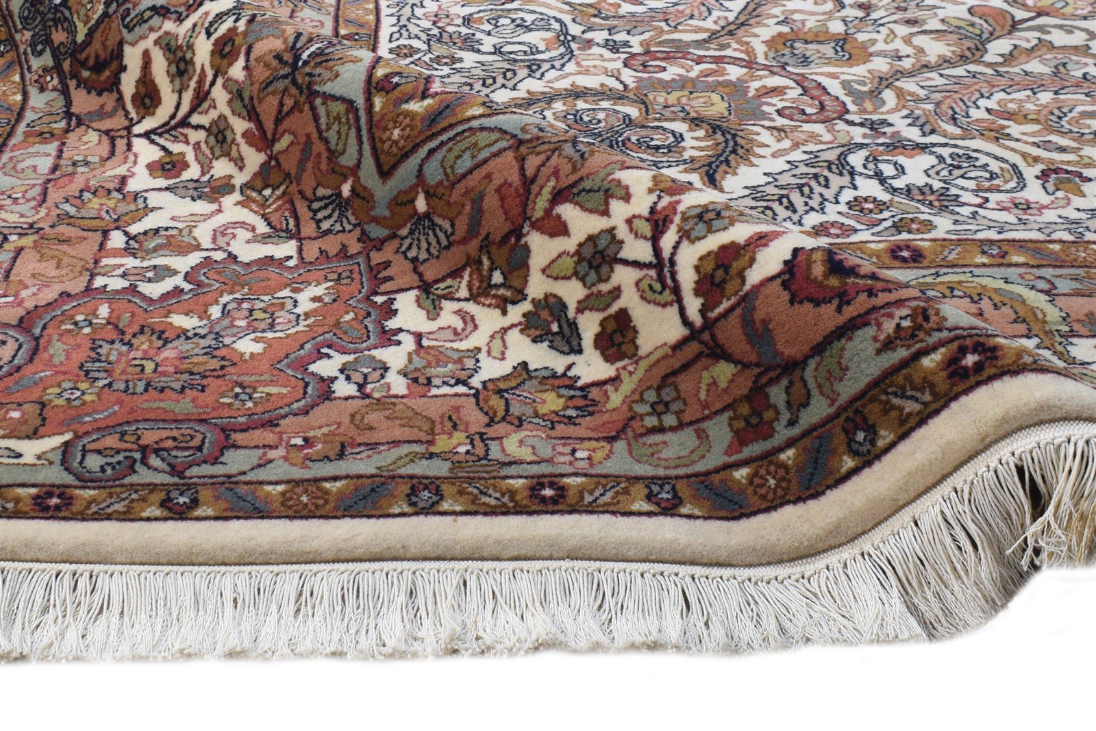 Cream Wool Rug 7' X 10' Persian Hand Knotted Kashan Oriental Large Carpet   7864657772693