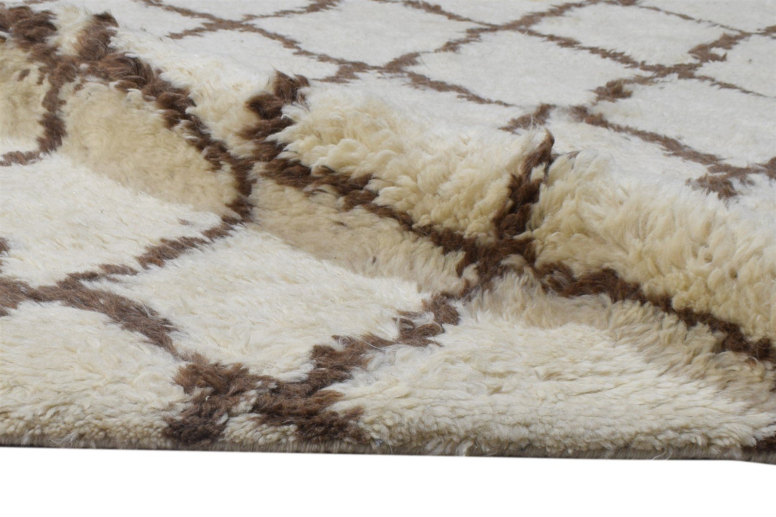 Cream Wool Rug 8' X 10' Modern Hand Knotted Moroccan Tribal Large Carpet   7864780914837