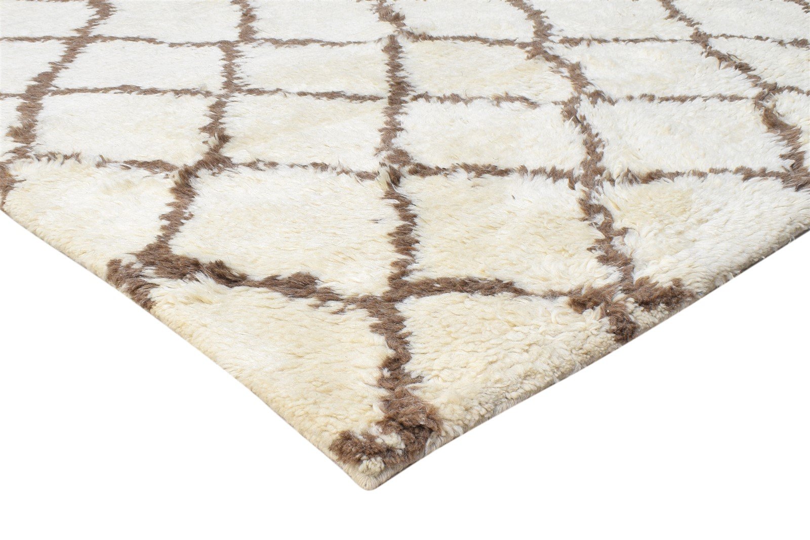 Cream Wool Rug 8' X 10' Modern Hand Knotted Moroccan Tribal Large Carpet   7864780914837