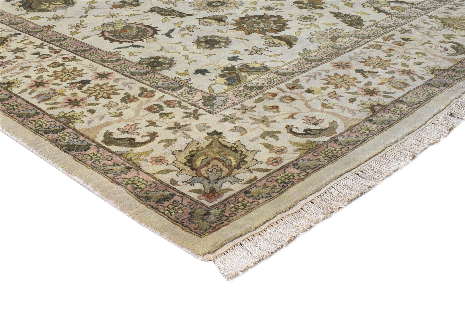 Cream Wool Rug 8' X 10' Persian Hand Knotted Kashan Oriental Large Carpet   7864651251861