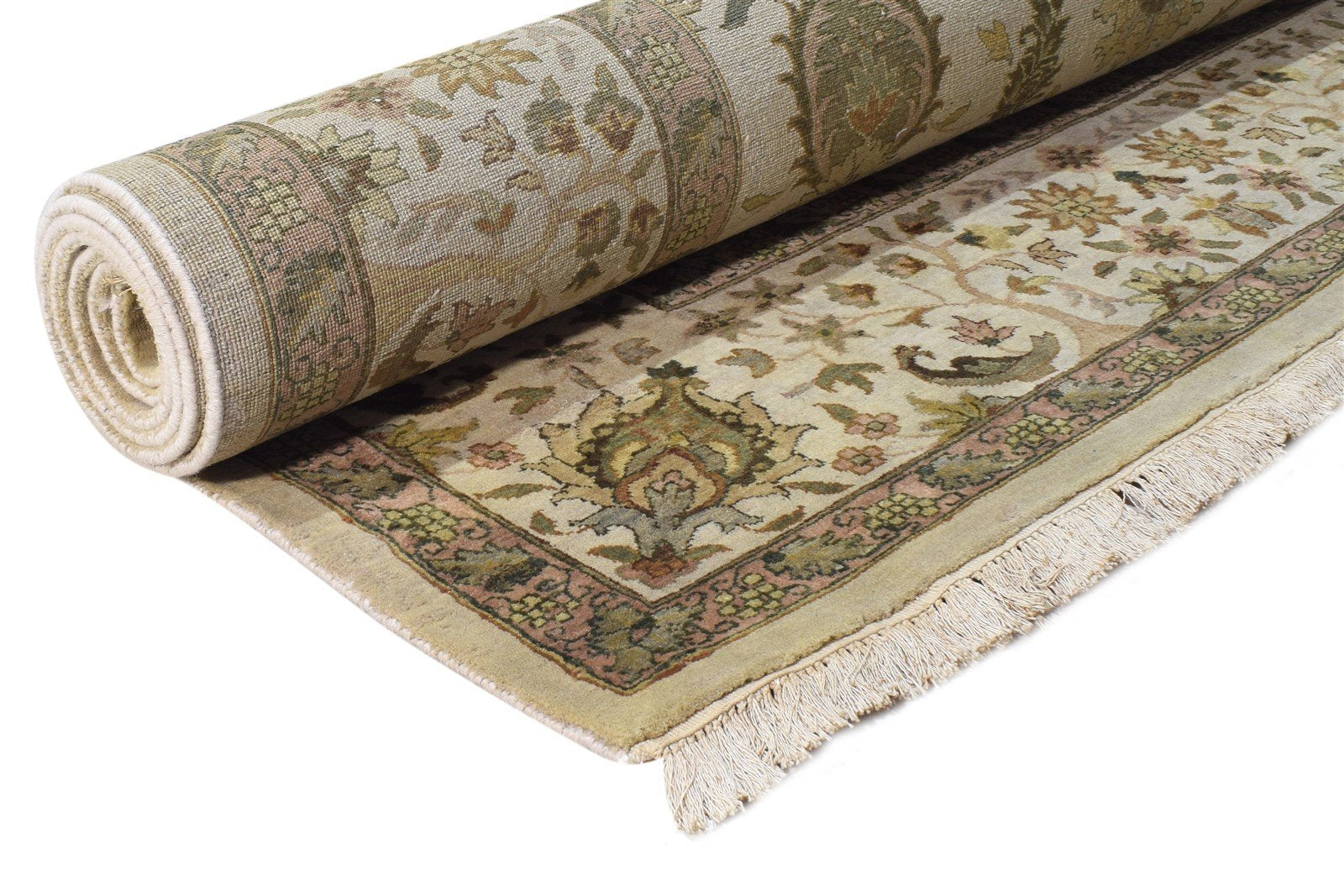 Cream Wool Rug 8' X 10' Persian Hand Knotted Kashan Oriental Large Carpet   7864651251861