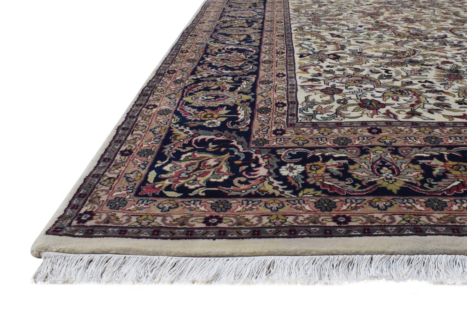 Cream Wool Rug 8' X 11' Persian Hand Knotted Mir Oriental Large Carpet   7864632148117