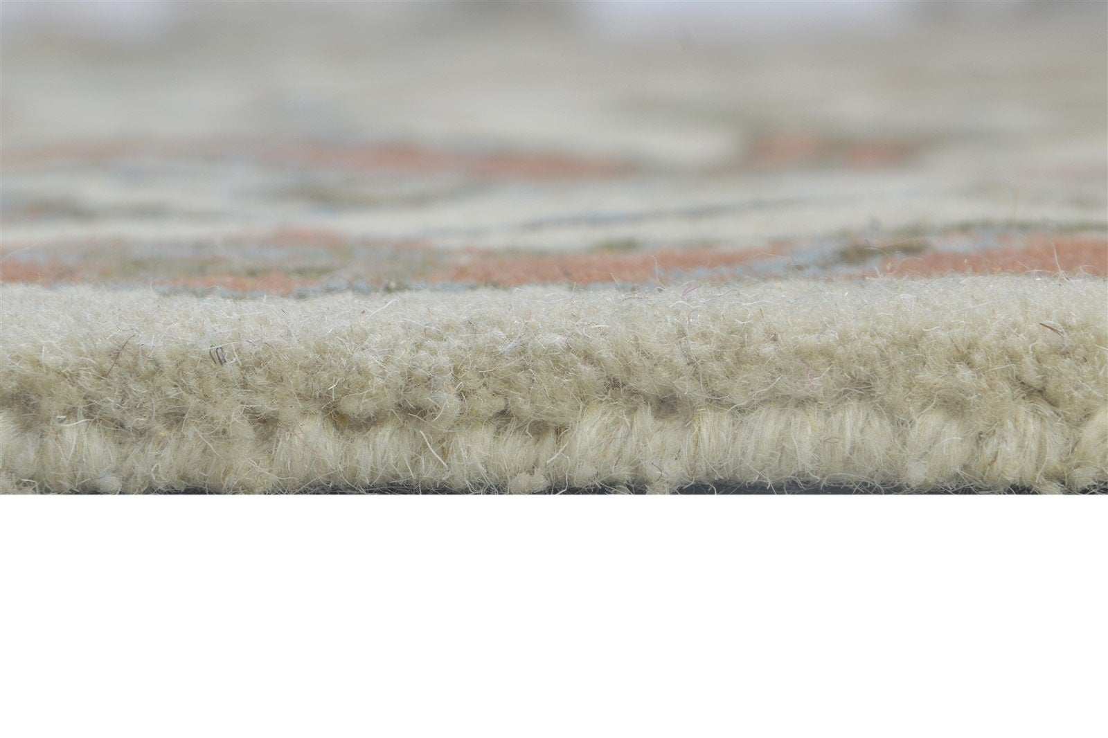 Cream Wool Rug 8' X 8' Persian Hand Tufted Kashan Oriental Large Round   7864859852949