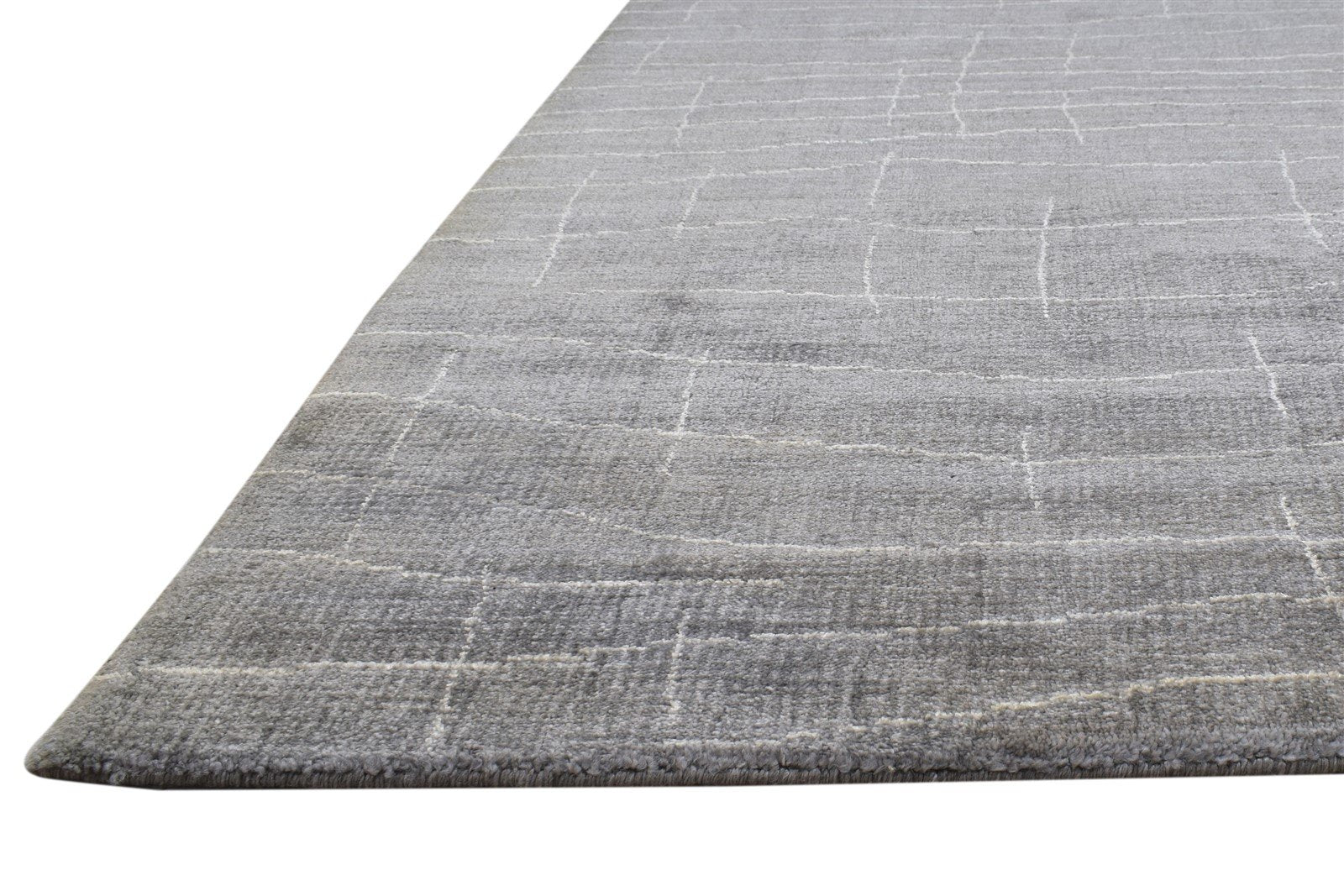 Dark Grey Silk Rug 4X6 Modern Handloom Scandinavian Abstract Room Size Carpet   7864227758229