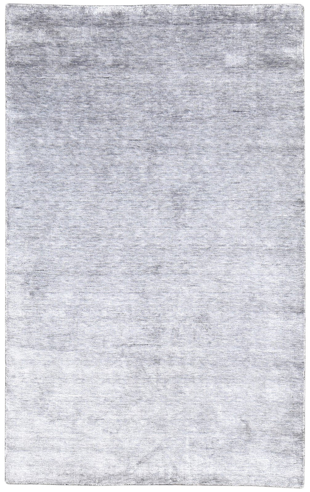 Dark Grey Silk Rug 5' X 8' Modern Handloom Scandinavian Solid Room Size Carpet   7864447434901