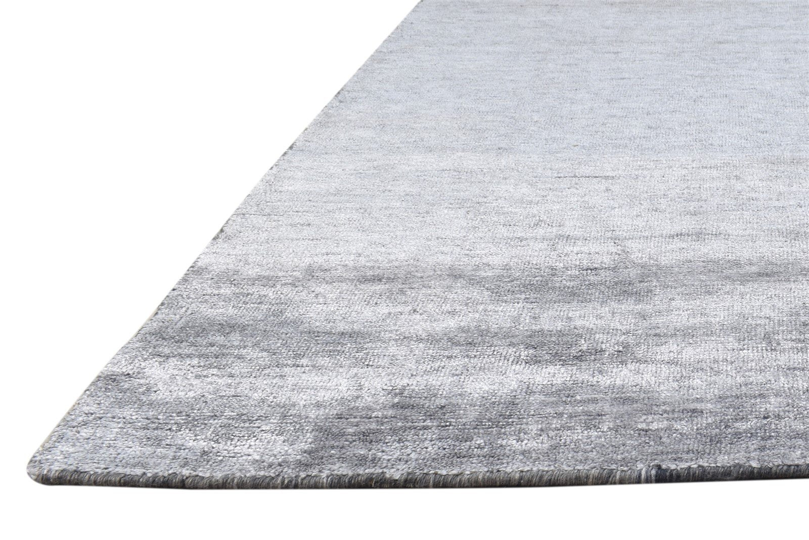 Dark Grey Silk Rug 5' X 8' Modern Handloom Scandinavian Solid Room Size Carpet   7864447434901