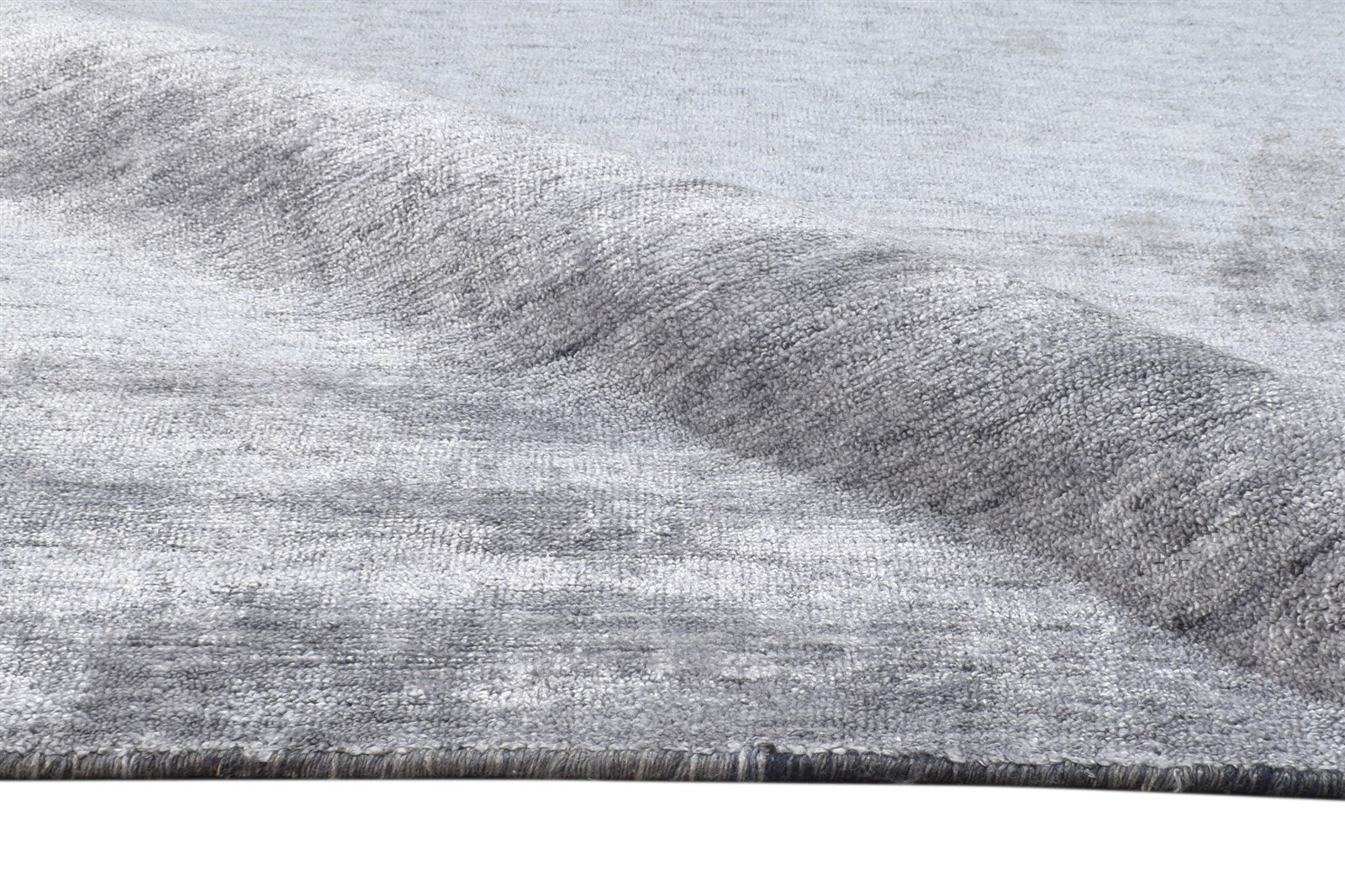 Dark Grey Silk Rug 5' X 8' Modern Handloom Scandinavian Solid Room Size Carpet   7864447434901